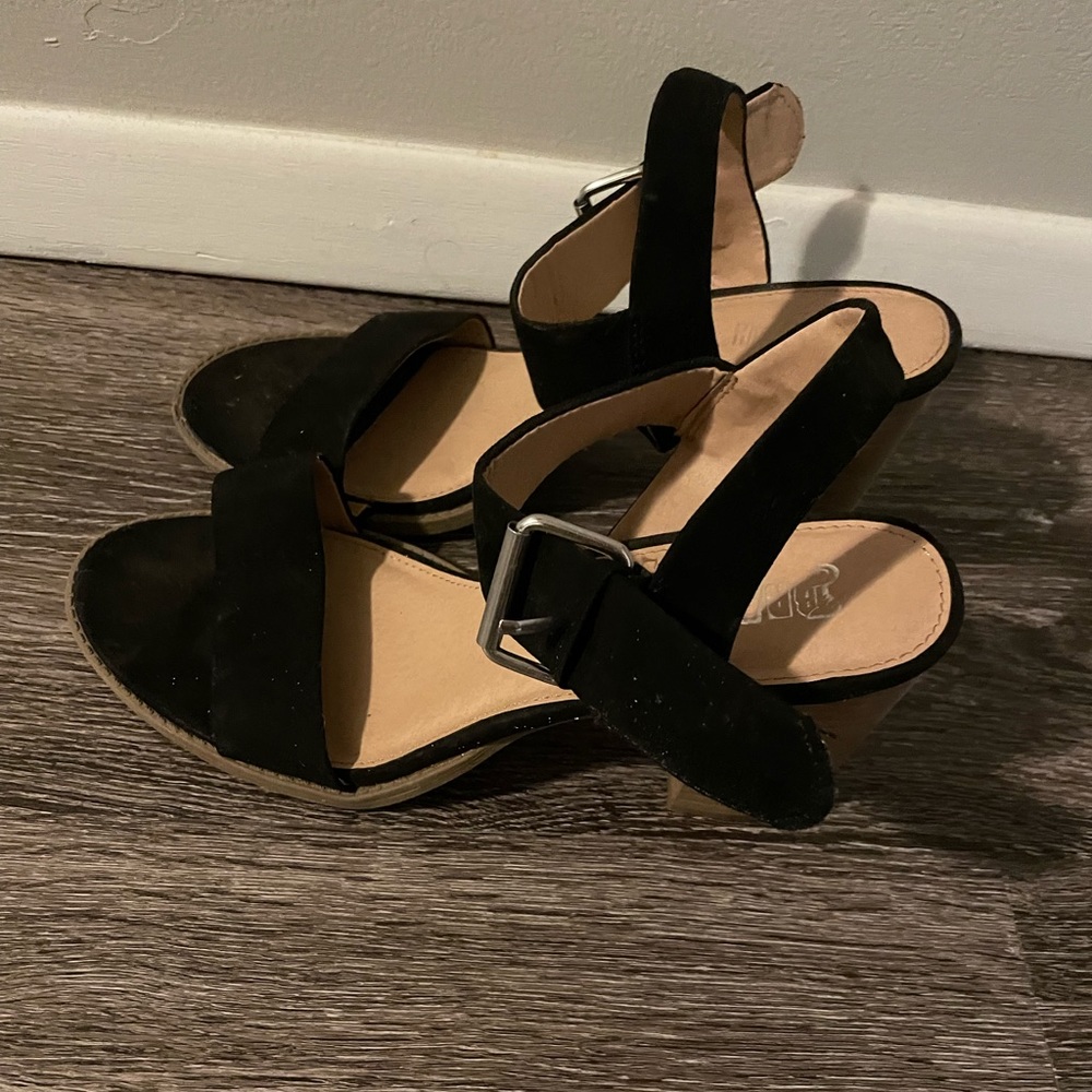 Black open toe heels